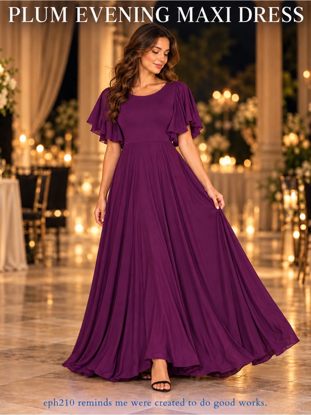 KOH KOH Plum Purple Maxi Dress Size XL